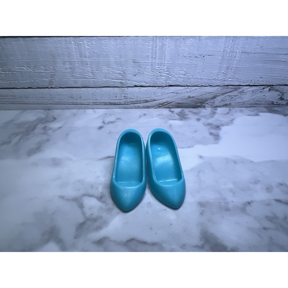VTG 1980's Hasbro Jem & The Holograms Aqua Blue High Heel ''Pumps'' Doll Shoes - Picture 2 of 4